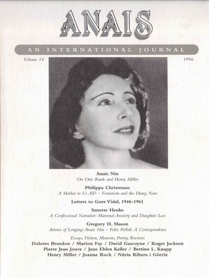 cover image of ANAIS: An International Journal, Volume 14